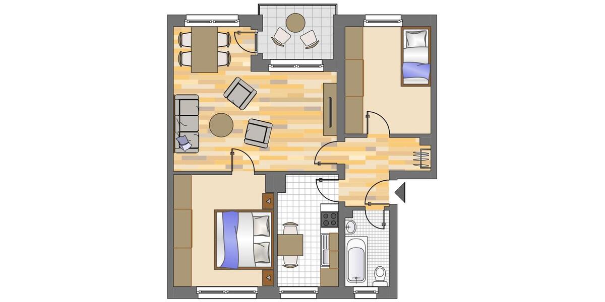 Etagenwohnung Gladbeck Brauck - 3 Zimmer, 62 m&sup2;, 489&euro; | Angebot:25974803